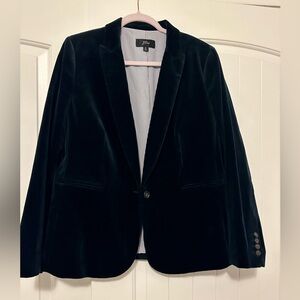 J Crew Hunter Green Women’s Velvet Blazer